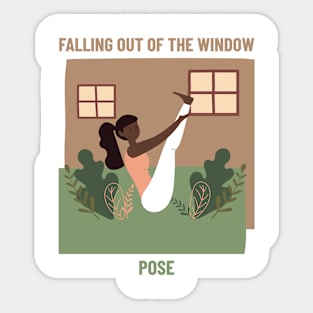 Falling Out Of The Window Yoga Pose Sticker